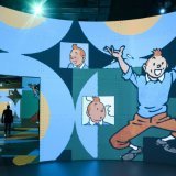 L'exposition "Tintin, l'aventure immersive" est à découvrir du 13 octobre 2023 au 11 février 2024 à Lausanne, dans la halle 35 de Beaulieu. Keystone/JEAN-CHRISTOPHE BOTT